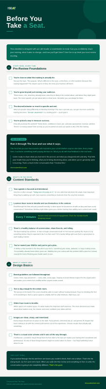 Before You Take a Seat checklist preview